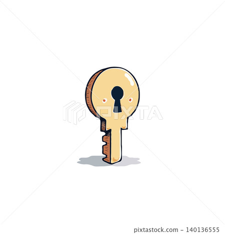 Charming hand-drawn illustration of a golden key, symbolizing access, solutions, and untapped potential. This simplistic yet evocative design offers a unique visual for security, opportunity, or Charming hand-drawn illustration of a golden key, symbolizing access, solutions, and untapped potential. This simplistic yet evocative design offers a unique visual for security, opportunity, or 140136555