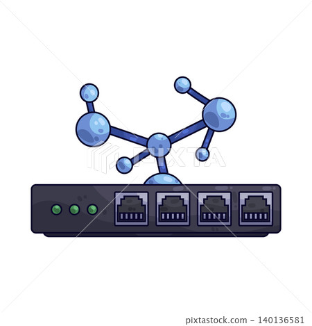 Illustration of Network Hub Illustration of Network Hub 140136581