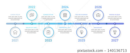 Business Timeline Infographic with Seven Steps 140136713