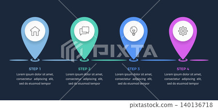 4 Steps Business Roadmap Infographic with Map Pins 4 Steps Business Roadmap Infographic with Map Pins 140136718