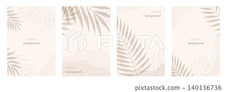 Minimalist Tropical Palm Leaf Background Templates Minimalist Tropical Palm Leaf Background Templates 140136736