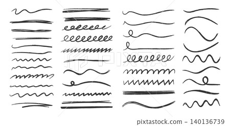 Scribble Lines Set 140136739