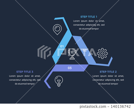 Three Steps Circular Infographic Template 140136742