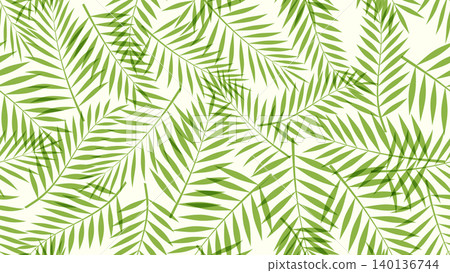 Seamless Tropical Palm Leaves Pattern 140136744