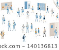 Various scenes of school life and AI robots 140136813