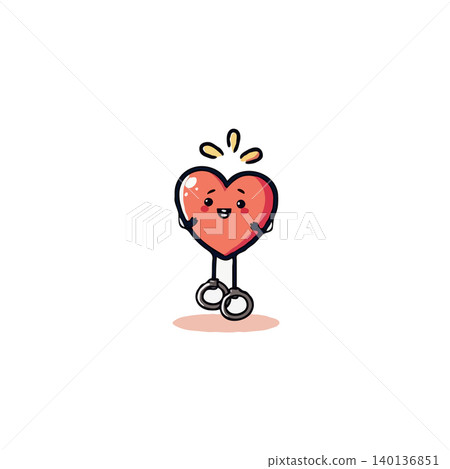 A delightful illustration featuring a cute heart character radiating joy. The design is simple yet endearing, making it ideal for expressing feelings of love, happiness, and positivity. This vibrant A delightful illustration featuring a cute heart character radiating joy. The design is simple yet endearing, making it ideal for expressing feelings of love, happiness, and positivity. This vibrant 140136851