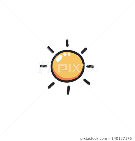 A cheerful and radiant sun illustration with a minimalist design style, conveying feelings of warmth, happiness, and the bright sunny weather. The sun's rays are depicted with simple strokes, A cheerful and radiant sun illustration with a minimalist design style, conveying feelings of warmth, happiness, and the bright sunny weather. The sun's rays are depicted with simple strokes, 140137176