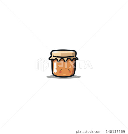 A charming illustration of a marmalade jar with a cute, kawaii-style face, set against a clean, minimalist background. Perfect for adding a touch of sweetness and playfulness to any creative A charming illustration of a marmalade jar with a cute, kawaii-style face, set against a clean, minimalist background. Perfect for adding a touch of sweetness and playfulness to any creative 140137369