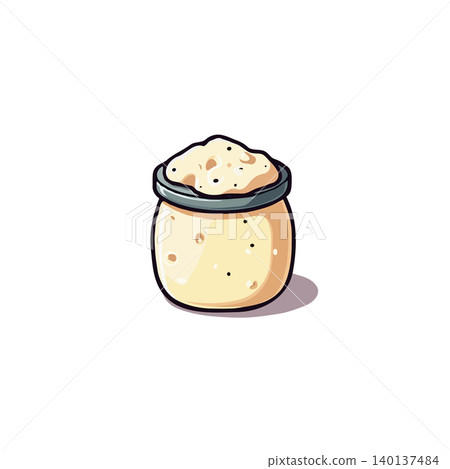 An illustration presents a jar overflowing with a smooth, creamy sauce or condiment. The imagery evokes the warmth of homemade culinary creations, suggesting flavors, freshness, and culinary An illustration presents a jar overflowing with a smooth, creamy sauce or condiment. The imagery evokes the warmth of homemade culinary creations, suggesting flavors, freshness, and culinary 140137484