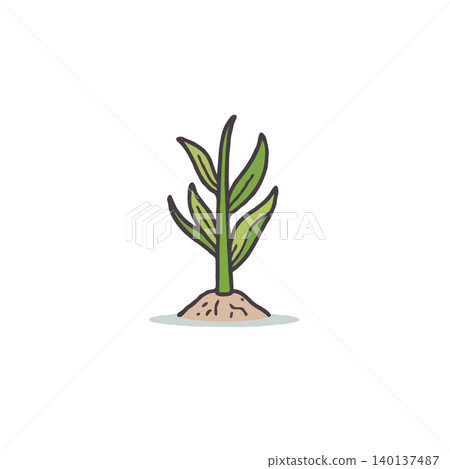 A minimalist illustration of a vibrant green seedling emerging from the soil, symbolizing growth, nature, and environmental consciousness. This image evokes a sense of new beginnings and A minimalist illustration of a vibrant green seedling emerging from the soil, symbolizing growth, nature, and environmental consciousness. This image evokes a sense of new beginnings and 140137487