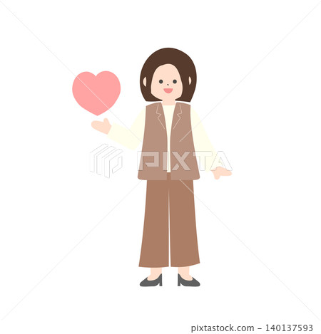 一位充滿支持的女性形象 | 一位女性手捧一顆心 一位充滿支持的女性形象 | 一位女性手捧一顆心 140137593