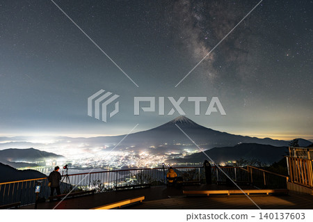 從神道峠眺望富士山與銀河 從神道峠眺望富士山與銀河 140137603