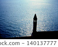 Silhouette on the lake surface 140137777