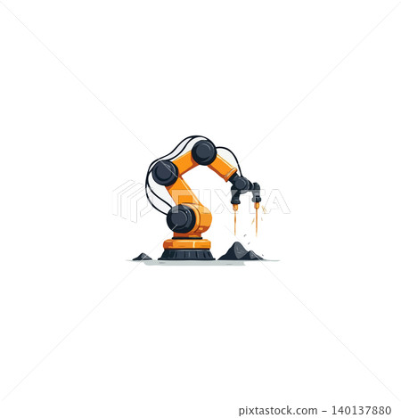 An illustration showcases a robotic arm, highlighting industrial automation and precision. It evokes themes of mechanical engineering, technological advancement, and the integration of artificial An illustration showcases a robotic arm, highlighting industrial automation and precision. It evokes themes of mechanical engineering, technological advancement, and the integration of artificial 140137880