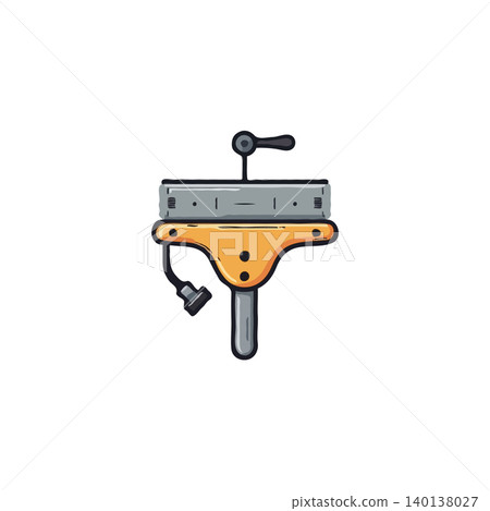 This stylized icon presents a construction tool with a textured trowel and a contrasting gray handle. This image conveys a sense of craftsmanship and precision, perfect for use in design related to This stylized icon presents a construction tool with a textured trowel and a contrasting gray handle. This image conveys a sense of craftsmanship and precision, perfect for use in design related to 140138027