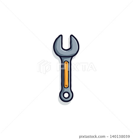 An illustrative rendering of a wrench, perfect for conveying concepts of repair, construction, and technical skill. The straightforward image is fitting for various graphic uses, websites, and An illustrative rendering of a wrench, perfect for conveying concepts of repair, construction, and technical skill. The straightforward image is fitting for various graphic uses, websites, and 140138039