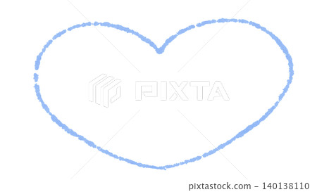 Blue crayon-style illustration of a heart outline Blue crayon-style illustration of a heart outline 140138110