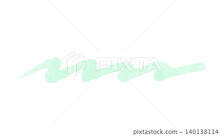 Illustration material of zigzag lines in a watercolor style with a mint green color. Illustration material of zigzag lines in a watercolor style with a mint green color. 140138114
