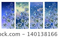 Inner sheet for smartphone case featuring blue flowers and butterflies 140138166