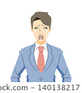 A businessman in a suit is crying. 140138217