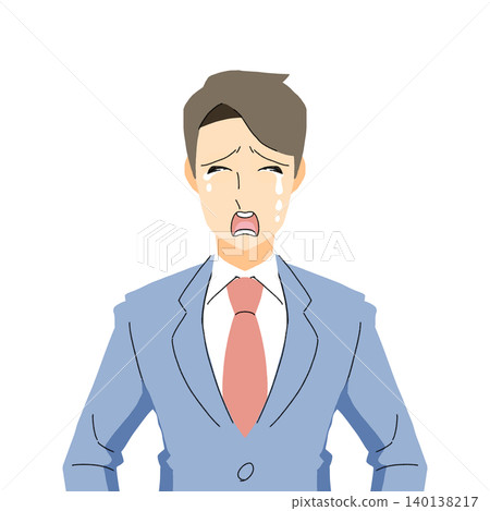 A businessman in a suit is crying. A businessman in a suit is crying. 140138217