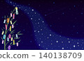 Tanabata decorations and a beautiful starry sky background with the Milky Way flowing through it. 140138709