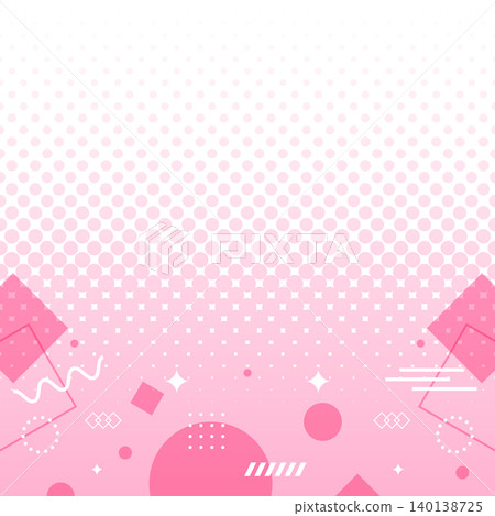 Pop design frames, circular and square objects, dot halftones, square size 140138725