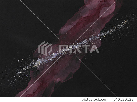 A background image featuring jet-black Japanese paper, wine-red watercolor, and scattered platinum powder. 140139125