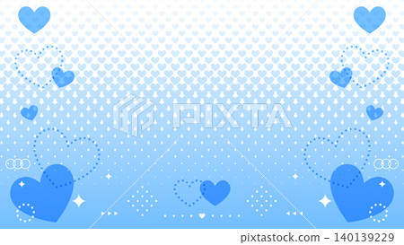 Heart-shaped decorative frame, halftone background, 16:9 aspect ratio. Heart-shaped decorative frame, halftone background, 16:9 aspect ratio. 140139229