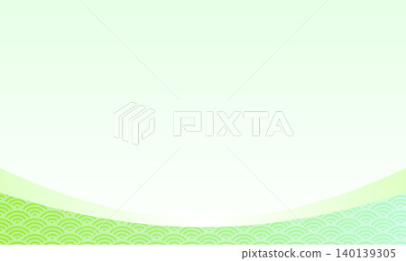 Simple green frame material with a traditional Japanese wave pattern background. Simple green frame material with a traditional Japanese wave pattern background. 140139305