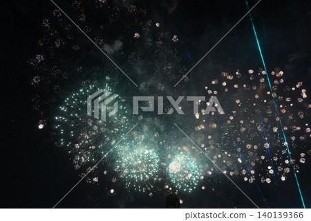 Orange fireworks spreading radially at the Adachi Fireworks Festival 2026 Orange fireworks spreading radially at the Adachi Fireworks Festival 2026 140139366