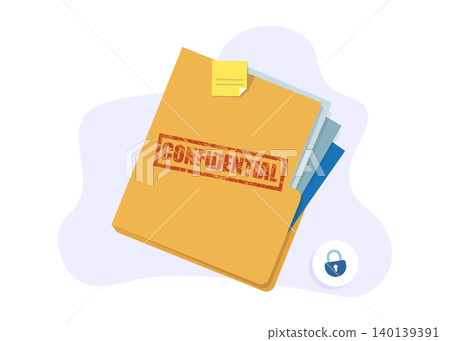 Confidential Document Folder with Red Stamp Stock Illustration Confidential Document Folder with Red Stamp Stock Illustration 140139391