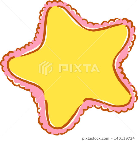 Hand drawn Yellow Star with Pink Border Hand drawn Yellow Star with Pink Border 140139724