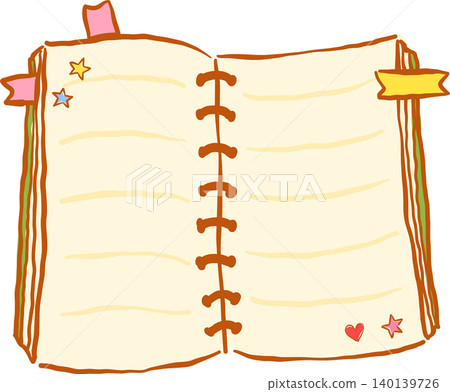 Whimsy Bookish Open Book Blank Page with bookmarks Doodle Hand Drawn Whimsy Bookish Open Book Blank Page with bookmarks Doodle Hand Drawn 140139726