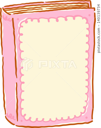 Vintage Girly Bookish Close Pink Book Blank Cover Page Doodle Hand Drawn Vintage Girly Bookish Close Pink Book Blank Cover Page Doodle Hand Drawn 140139734