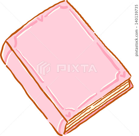 Vintage Bookish Close Pink Book Blank Cover Doodle Hand Drawn Vintage Bookish Close Pink Book Blank Cover Doodle Hand Drawn 140139735