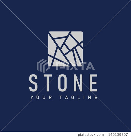 Geometric Stone Mosaic Construction Logo Vector 140139807