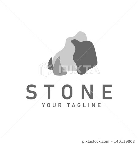 Minimal Natural Rock Stone Logo Vector Design 140139808