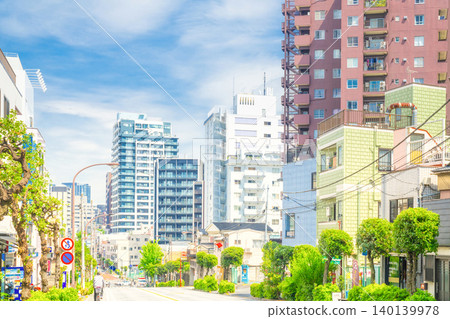 東京市谷柳町的城市景觀 東京市谷柳町的城市景觀 140139978