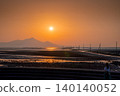 退潮時的奧薩貝塔海底公路和雲仙的日落。 140140052
