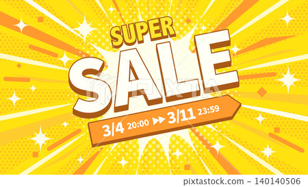 A yellow sales announcement banner with customizable date and time, featuring focus lines, sea urchin flash, and glitter effects. A yellow sales announcement banner with customizable date and time, featuring focus lines, sea urchin flash, and glitter effects. 140140506