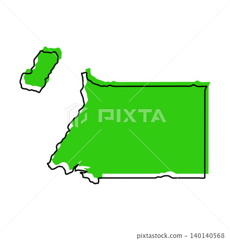 Equatorial Guinea map from black contour curves lines with a green shifted silhouette on white background Equatorial Guinea map from black contour curves lines with a green shifted silhouette on white background 140140568