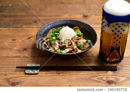 Chicken breast with pickled plum paste and grated daikon radish with nameko mushrooms Chicken breast with pickled plum paste and grated daikon radish with nameko mushrooms 140140758