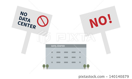 Image illustration depicting opposition to data center construction, resident protests, and local conflict. Image illustration depicting opposition to data center construction, resident protests, and local conflict. 140140879