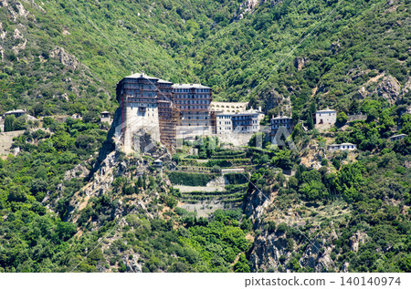 Monastery on the mount Athos in Greece Monastery on the mount Athos in Greece 140140974