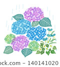 Clip illustrations of June flowers: hydrangeas, dayflowers, and houttuynia cordata flowers. 140141020