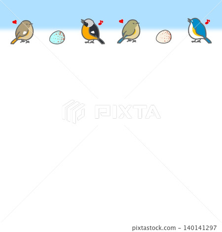 A frame (square) featuring a pair of Daurian Redstarts and Siberian Blue Robins, along with their eggs. A frame (square) featuring a pair of Daurian Redstarts and Siberian Blue Robins, along with their eggs. 140141297