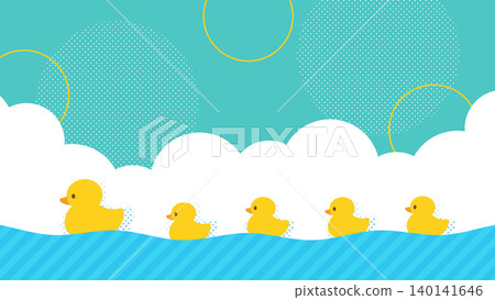 一隻玩具鴨漂浮在水邊 一隻玩具鴨漂浮在水邊 140141646