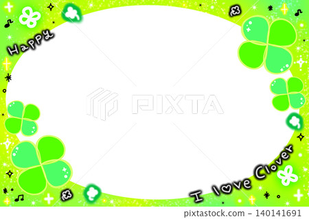 A clover-shaped frame in the style of a Heisei-era girl. A clover-shaped frame in the style of a Heisei-era girl. 140141691