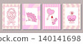 Coquette Rococo Poster Set. Fan Mirror Perfume 140141698